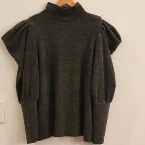 Puff sleeve turtle neck sweater